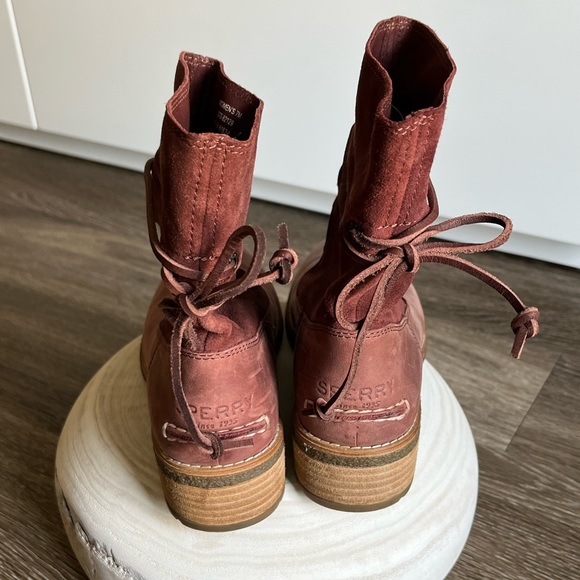 Sperry Maya Ronan Mid Calf Slouchy Leather Boot in Rust 7 - Picture 8 of 15